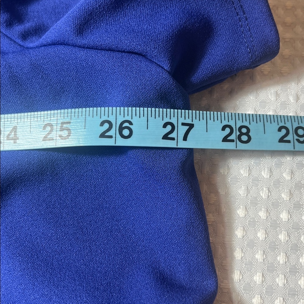 Donna Morgan Royal Blue Short Sleeve Midi Dress with Flap Pockets - Picture 8 of 9